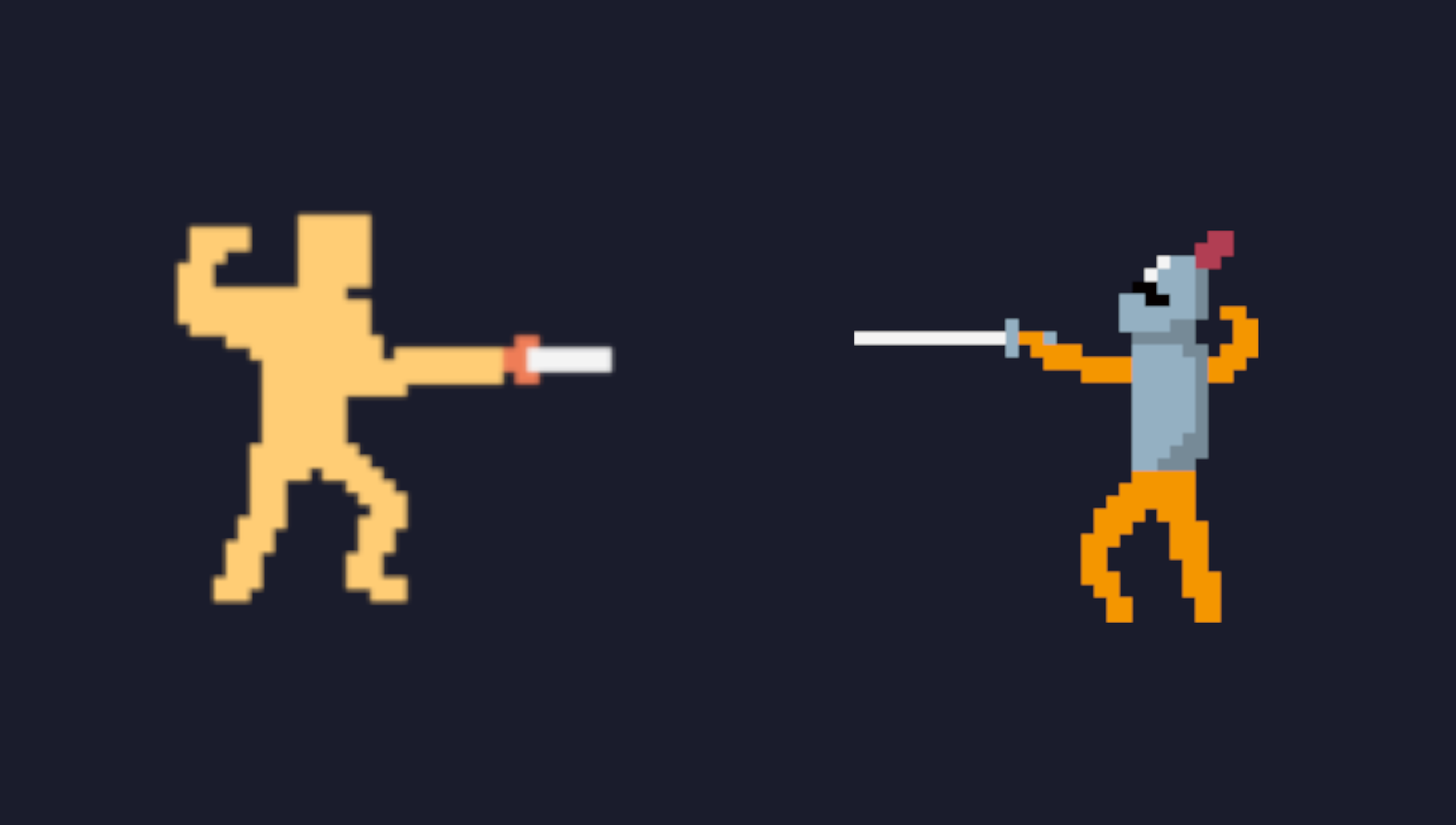 Der erste Prototyp des Pixel Art Charaters und die finale Version.